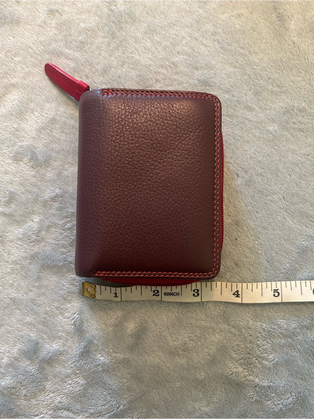 Visconti women’s compact leather color block wallet with zipper